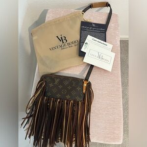 Vintage Boho Bag LV Fringe Crossbody “The Amalfi”